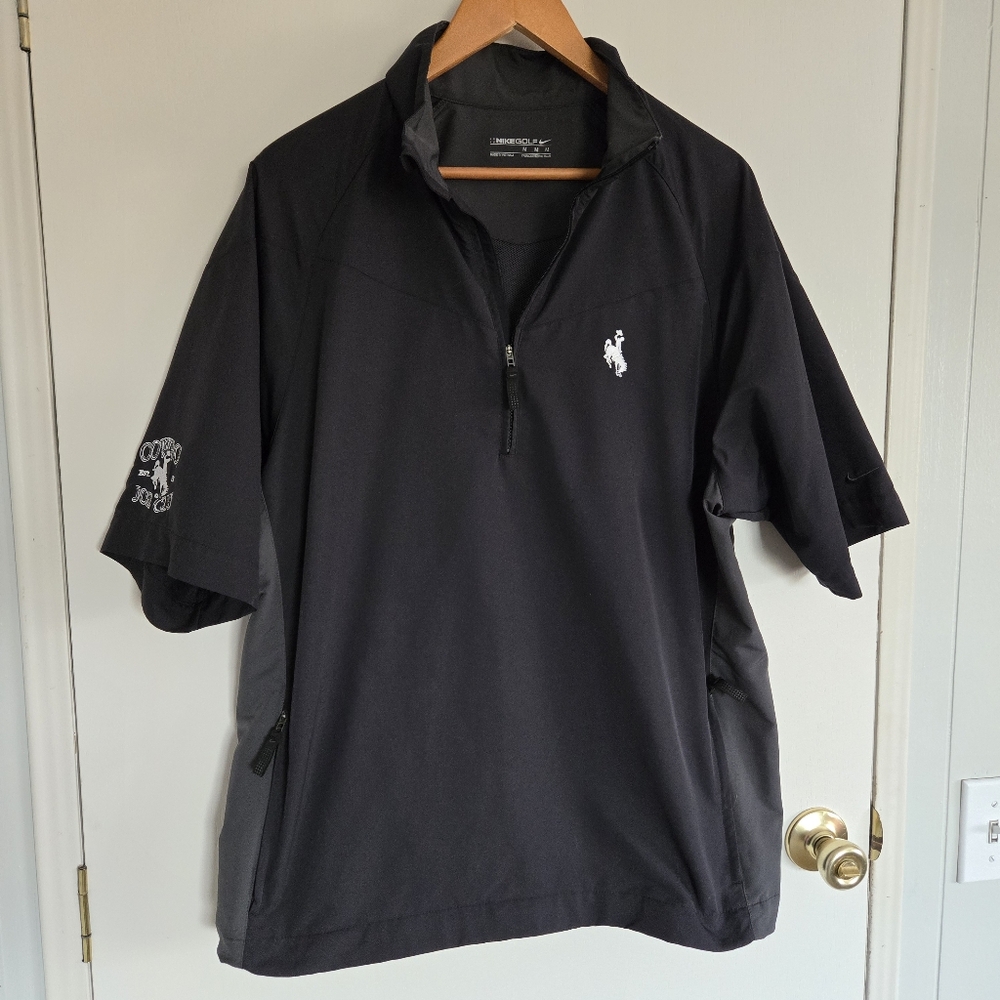 Nike Golf Pullover Men's M Black Cowboy Joe Sleeve Hit Short Sleeve